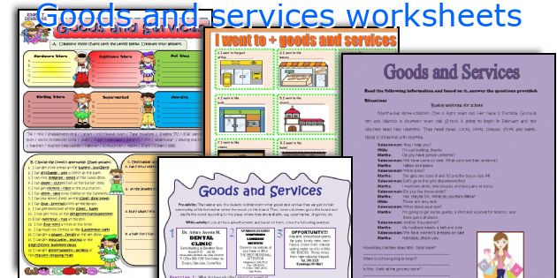 Goods and services worksheets