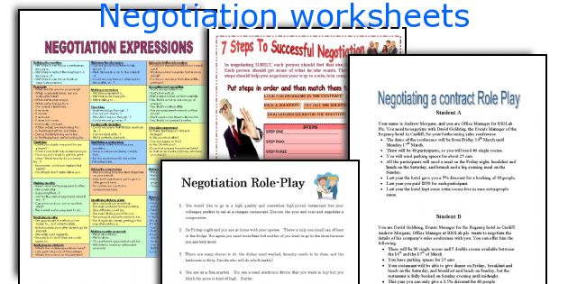 Negotiation worksheets