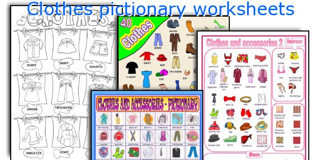 Clothes pictionary worksheets