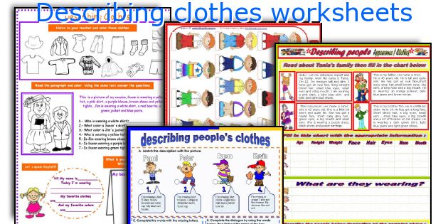 Describing clothes worksheets