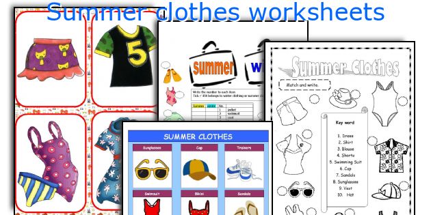 Summer clothes worksheets