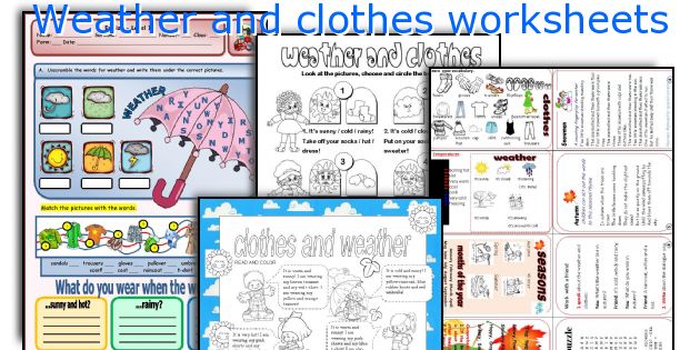 Weather and clothes worksheets