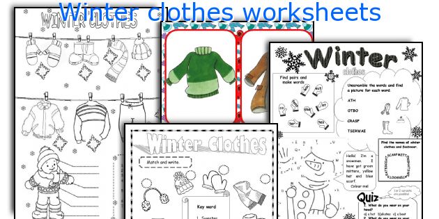 Winter clothes worksheets