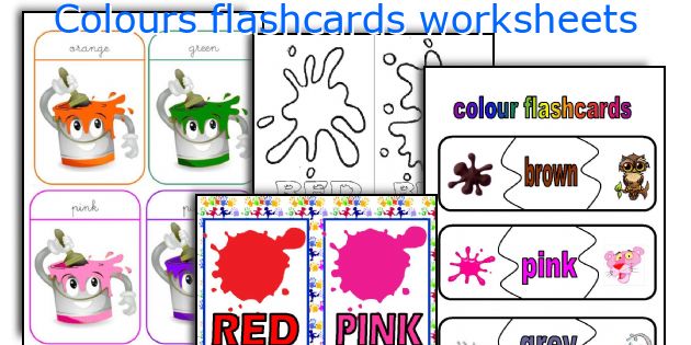 Colours flashcards worksheets