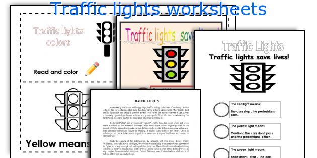 Traffic lights worksheets