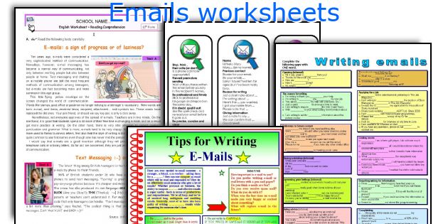 emails worksheets