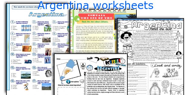 Argentina worksheets
