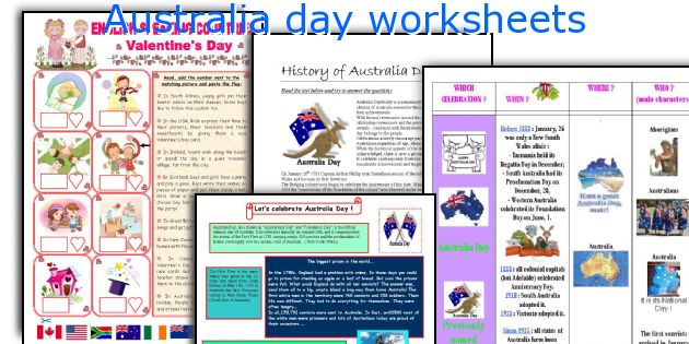 Australia day worksheets