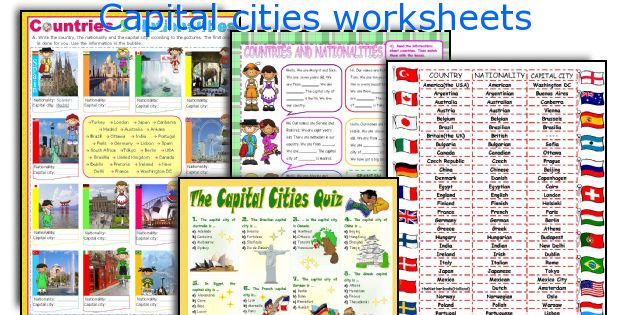 Capital cities worksheets