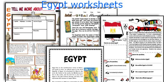 Egypt worksheets