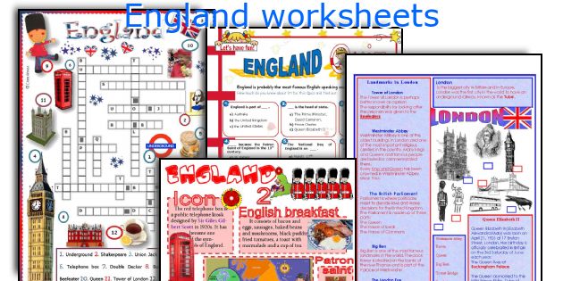 England worksheets