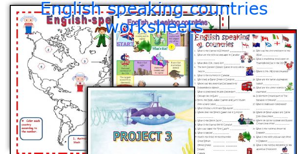 English speaking countries worksheets