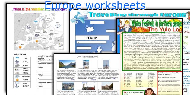 Europe worksheets