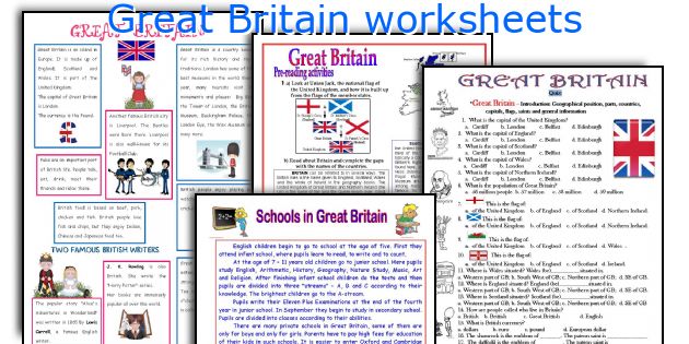 Great Britain worksheets