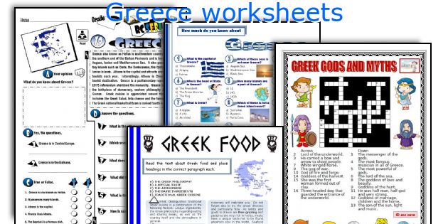 Greece worksheets