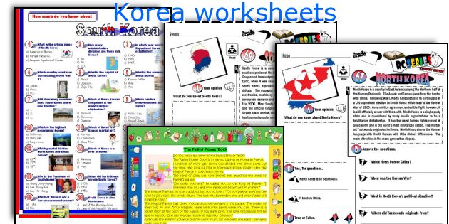 Korea worksheets