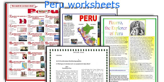 Peru worksheets