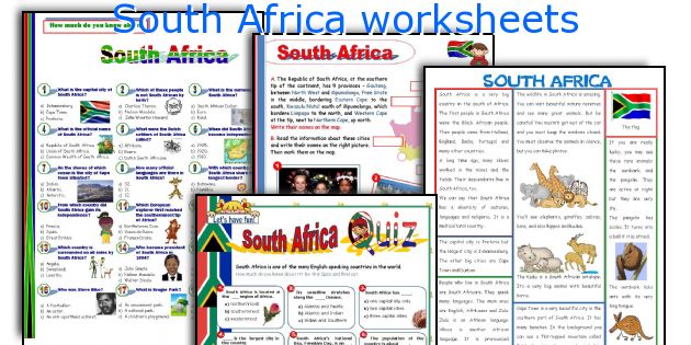 South Africa worksheets