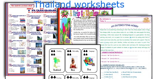 Thailand worksheets