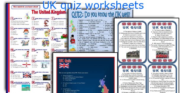 UK quiz worksheets