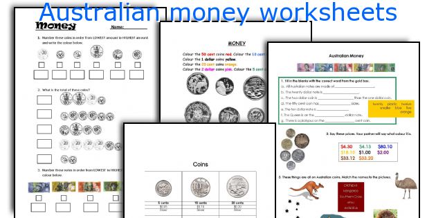 Australian money worksheets