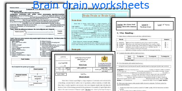 Brain drain worksheets