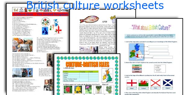 British culture worksheets