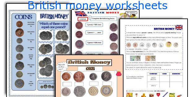 British money worksheets