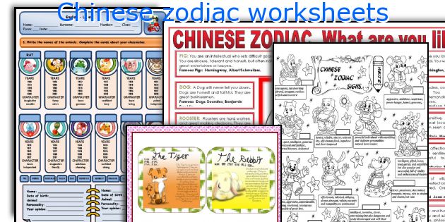 Chinese zodiac worksheets