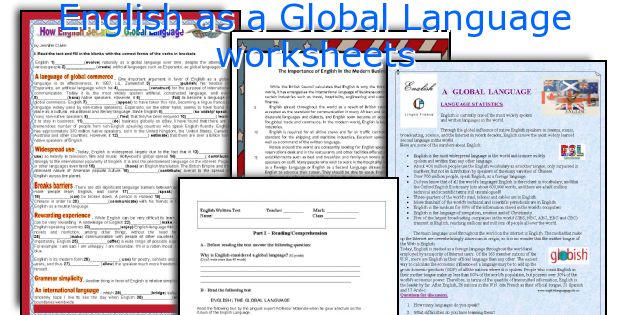 English as a Global Language worksheets