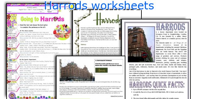 Harrods worksheets