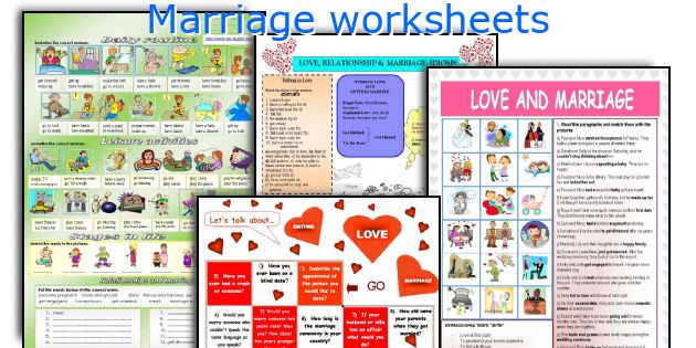 Marriage worksheets