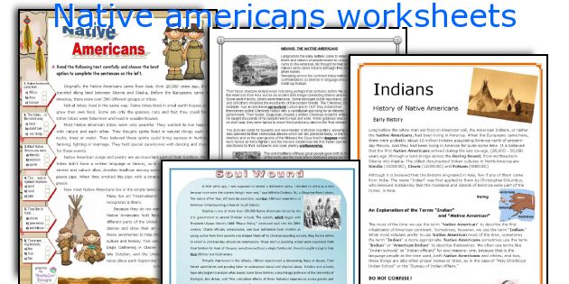 Native americans worksheets