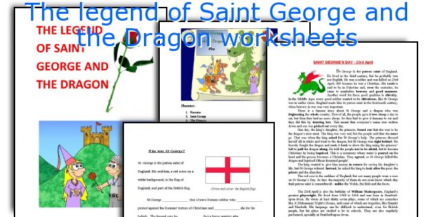 The legend of Saint George and the Dragon worksheets