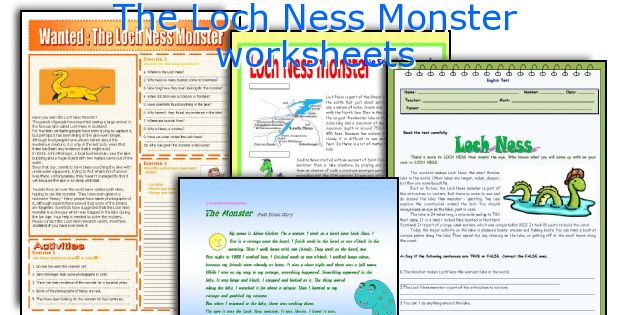 The Loch Ness Monster worksheets