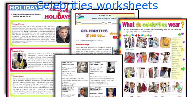 Celebrities worksheets