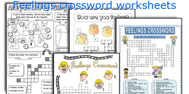 Feelings crossword worksheets