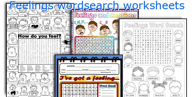 Feelings wordsearch worksheets