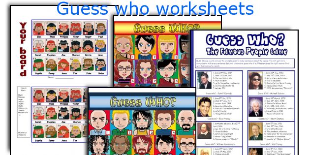 Guess Who Worksheets Esl Printables