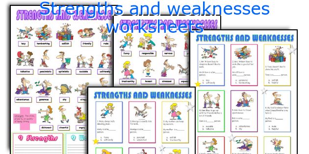 Strengths and weaknesses worksheets