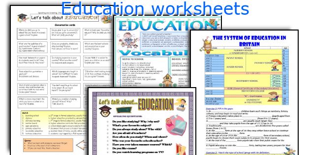 education worksheets free