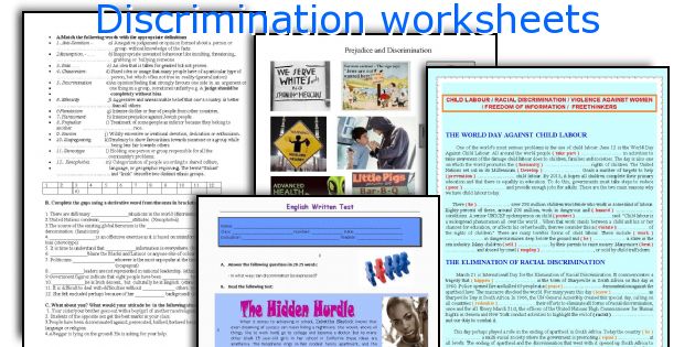 Discrimination worksheets