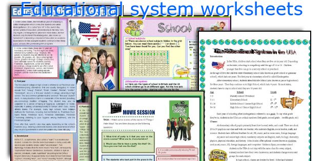 Educational system worksheets