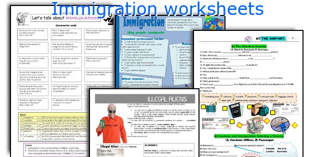Immigration worksheets