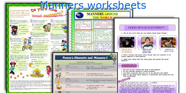 Manners worksheets