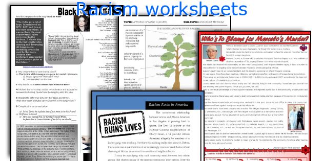 Racism worksheets