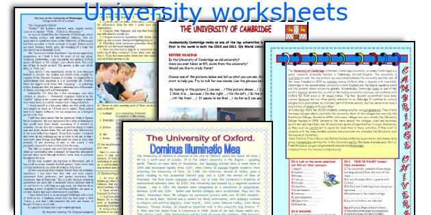 University worksheets