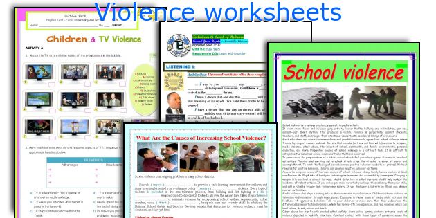 Violence worksheets