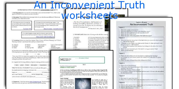 An Inconvenient Truth worksheets