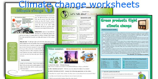 Climate change worksheets